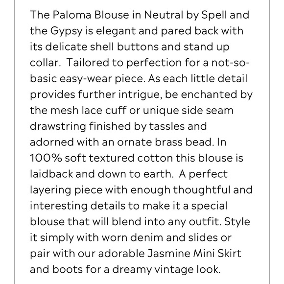 ๐ฐSOLD๐ฐ ๐Spell & the Gypsy Paloma blouse๐ - Picture 9 of 10